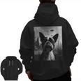 Dog Mom Dad Alien Selfie Boston Terrier UFO For Men Women Men Zip Up Hoodie Back Print, Couple Gifts, Mom Gifts, Boston Terrier Dad Gifts, Boston Terrier Mom Gifts, trending gift