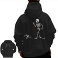 Halloween Boston Terrier And Skeleton Men Zip Up Hoodie Back Print, Boston Terrier Halloween Gifts, trending gift