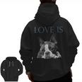 Love Is Boston Terrier Bostie Men Zip Up Hoodie Back Print, trending gift