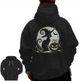 Scary Halloween Cat Costume Retro Cat Moon For Men Women Kids Men Zip Up Hoodie Back Print, trending gift