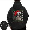 Ugly Xmas Sweater Santa Boston Terrier Dog Christmas For Men Women Kids Men Zip Up Hoodie Back Print, Boston Terrier Christmas Gifts, trending gift