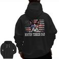 Vintage Boston Terrier Dad American Flag Father's Day Men Zip Up Hoodie Back Print, Couple Gifts, Boston Terrier Dad Gifts, American Boston Terrier Gifts, trending gift