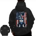 Vintage Boston Terrier Dog American USA US Flag Pets Lovers Men Zip Up Hoodie Back Print, American Boston Terrier Gifts, trending gift