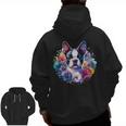 Watercolor Floral Boston Terrier Mama Dog Lover Mother's Day Men Zip Up Hoodie Back Print, trending gift