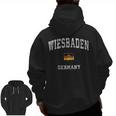 Wiesbaden Germany Vintage Athletic Sports Men Zip Up Hoodie Back Print, trending gift