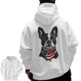 Boston Terrier American Flag Men Zip Up Hoodie Back Print, American Boston Terrier Gifts, trending gift