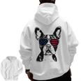 Boston Terrier Dog 4th July America USA Flag Men Women Kids Men Zip Up Hoodie Back Print, Boston Terrier 4th Of July Gifts, trending gift