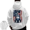 Boston Terrier Dog American USA US Flag Pets Vintage Outfit Men Zip Up Hoodie Back Print, American Boston Terrier Gifts, trending gift