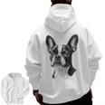 Boston Terrier Dog Motif Pet Illustration Boston Terrier For Men Women Kids Men Zip Up Hoodie Back Print, trending gift