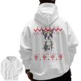 Boston Terrier Dog Santa Hat Men Kids Ugly Christmas Light Men Zip Up Hoodie Back Print, Boston Terrier Christmas Gifts, trending gift