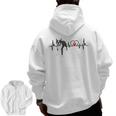 Boston Terrier EKG Heartbeat Heart Line Dog Lovers Men Zip Up Hoodie Back Print, trending gift