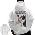 Boston Terrier Grandma Mother's Day Dog Mom Men Zip Up Hoodie Back Print, Couple Gifts, Mom Gifts, Boston Terrier Mom Gifts, trending gift