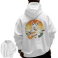 Boston Terrier Guitar Retro Men Zip Up Hoodie Back Print, trending gift