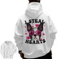 Boston Terrier Heart Glasses Girls Bostie Valentines Day Men Zip Up Hoodie Back Print, trending gift