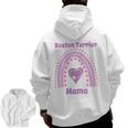 Boston Terrier Mama Cute Rainbow Paw Heart Shape Men Zip Up Hoodie Back Print, trending gift