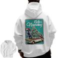 Boston Terrier Merry Christmas Tree Truck Dog X-Mas Men Zip Up Hoodie Back Print, Boston Terrier Christmas Gifts, trending gift