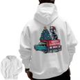 Boston Terrier Merry Christmas Tree Truck Santa Dog X-Mas Men Zip Up Hoodie Back Print, Boston Terrier Christmas Gifts, trending gift