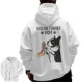 Boston Terrier Mom Dogs Mum Woman Men Zip Up Hoodie Back Print, Couple Gifts, Mom Gifts, Boston Terrier Mom Gifts, trending gift