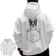 Boston Terrier In The Pocket Cute Boston Terrier Dog Lovers Men Women Girls Kids Men Zip Up Hoodie Back Print, trending gift