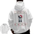Boston Terrier Wearing Santa Hat Ugly Xmas Dog Lovers Men Zip Up Hoodie Back Print, trending gift