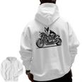 Cool Boston Terrier Riding a Motorcycle Biker Dog Lover For Men Women Kids Men Zip Up Hoodie Back Print, Boston Terrier Riding Gifts, trending gift