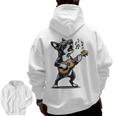 Dog Playing Guitar Singing Boston Terrier For Men Women Girls Kids Men Zip Up Hoodie Back Print, trending gift