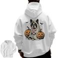 Halloween Boston Terrier Ghost Men Zip Up Hoodie Back Print, Boston Terrier Ghost Gifts, Boston Terrier Halloween Gifts, trending gift
