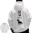 Inhale Exhale Yoga Boston Terrier Tshirt Men Zip Up Hoodie Back Print, trending gift