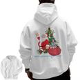 Santa Ugly Christmas Tree Lights Boston Terrier Dog Lover Men Zip Up Hoodie Back Print, Boston Terrier Christmas Gifts, trending gift