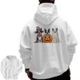 Spooky Ghost Boston Terrier Pumpkin Halloween Dog Lover Men Zip Up Hoodie Back Print, Boston Terrier Ghost Gifts, Boston Terrier Halloween Gifts, trending gift