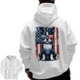 Vintage Boston Terrier Dog American US USA Flag Pets Dogs Men Zip Up Hoodie Back Print, American Boston Terrier Gifts, trending gift