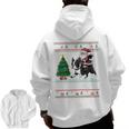 Xmas Tree Lighting Santa Riding Boston Terrier Christmas Men Zip Up Hoodie Back Print, Boston Terrier Christmas Gifts, Boston Terrier Riding Gifts, trending gift
