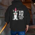 10 Years Old Birthday Boston Terrier Dog Lover 10th Party For Men Women Kids Men Zip Up Hoodie Back Print, funny gift
