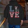 4th Of July Decor Patriotic LOVE Boston Terrier USA Flag Men Zip Up Hoodie Back Print, Patriotic Boston Terrier Hoodies, Boston Terrier 4th Of July Hoodies, funny gift