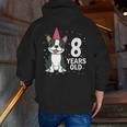 8 Years Old Birthday Boston Terrier Dog Lover 8th Party Kid Men Zip Up Hoodie Back Print, funny gift