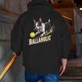 Ballaholic Boston Terrier Dog Chasing Bostie Ball Men Zip Up Hoodie Back Print, funny gift