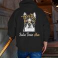Birthday And Mother's Day -Boston Terrier Mom Men Zip Up Hoodie Back Print, funny gift