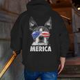 Boston Terrier 4th Of July Merica Men Women USA Flag Vintage Men Zip Up Hoodie Back Print, Boston Terrier 4th Of July Hoodies, funny gift