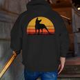 Boston Terrier Bostie Sunset Retro Dog Pet Mom Dad Men Zip Up Hoodie Back Print, Boston Terrier Mom Hoodies, Boston Terrier Dad Hoodies, funny gift