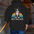 Boston Terrier Boston-Bulldog For Men Women Girls Kids Men Zip Up Hoodie Back Print, funny gift