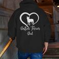 Boston Terrier Dad Cute Boston Terrier Silhouette Heart Men Zip Up Hoodie Back Print, Boston Terrier Dad Hoodies, funny gift