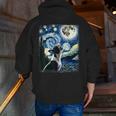Boston Terrier Dog Art Van Gogh Starry Night Boston Terrier Men Zip Up Hoodie Back Print, funny gift