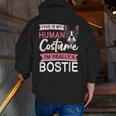 Boston Terrier Dog Bostie Halloween Costume Dog For Kids Men Zip Up Hoodie Back Print, Boston Terrier Halloween Hoodies, funny gift