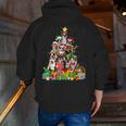 Boston Terrier Dog Christmas Tree Lights Xmas Pajama For Men Women Kids Men Zip Up Hoodie Back Print, Boston Terrier Christmas Hoodies, funny gift