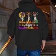 Boston Terrier Dog Halloween Christmas Hallothanksmas Men Women Kids Men Zip Up Hoodie Back Print, Boston Terrier Halloween Hoodies, Boston Terrier Christmas Hoodies, funny gift