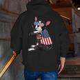 Boston Terrier Dog Merica 4th Of July Usa American Flag Men Men Zip Up Hoodie Back Print, American Boston Terrier Hoodies, Boston Terrier 4th Of July Hoodies, funny gift