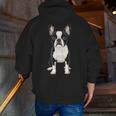 Boston Terrier Dog Motif Pet Art Boston Terrier For Men Women Kids Men Zip Up Hoodie Back Print, funny gift