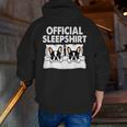 Boston Terrier Dog Official Sleep Pajamas Nightgown Men Zip Up Hoodie Back Print, funny gift