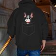 Boston Terrier Dog In The Pocket Boston Terrier For Men Women Girls Kids Men Zip Up Hoodie Back Print, funny gift