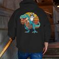 Boston Terrier Dog Riding Dinosaur T Rex Boys Men Zip Up Hoodie Back Print, Boston Terrier Riding Hoodies, funny gift